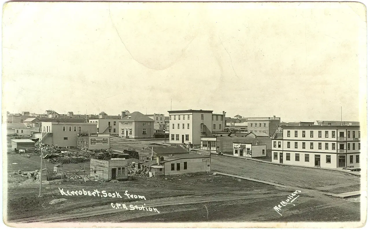 Kerrobert from the C.P.R. Station, about 1920s